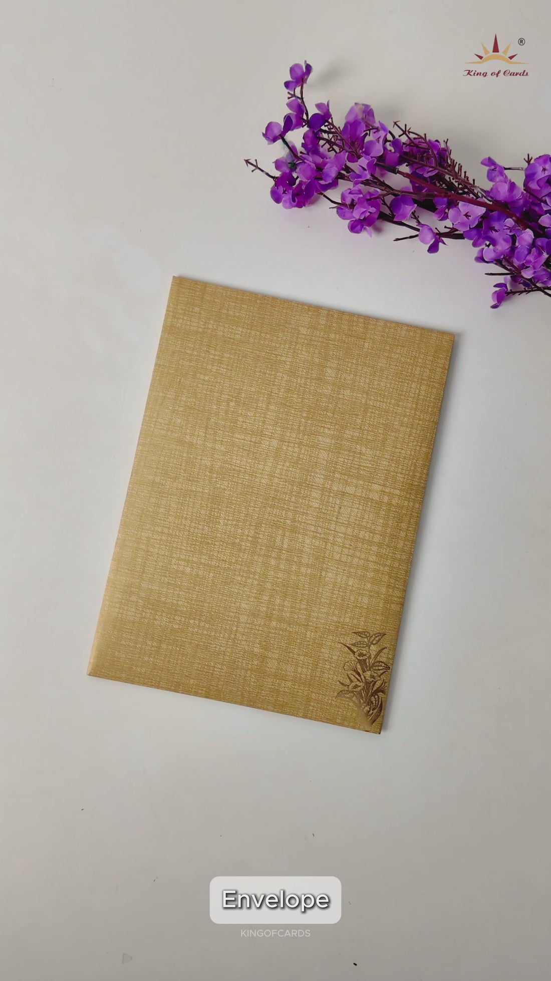 Gold Door Style Floral Wedding Card-KNCM47BR