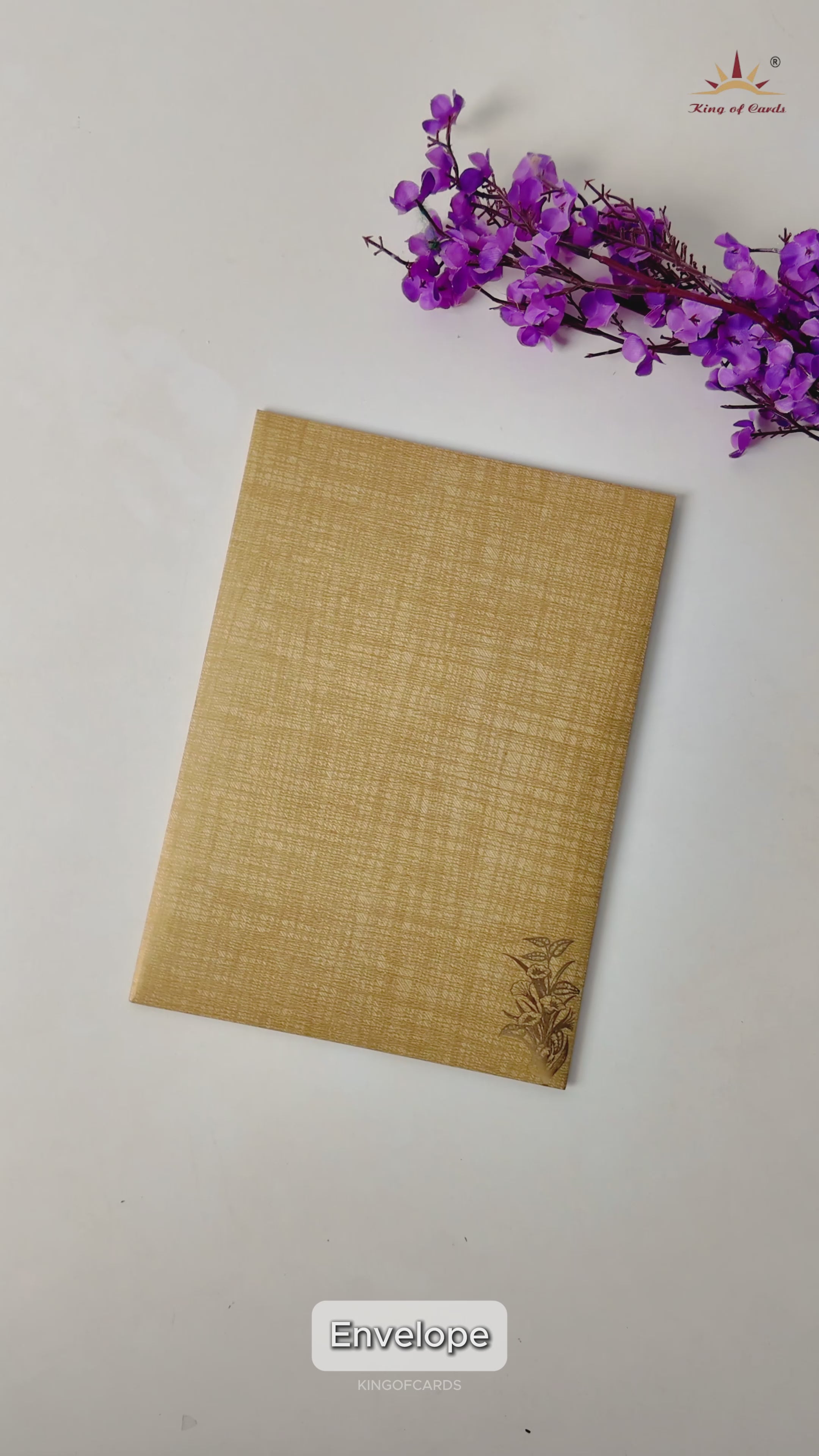 Gold Door Style Floral Wedding Card-KNCM47BR