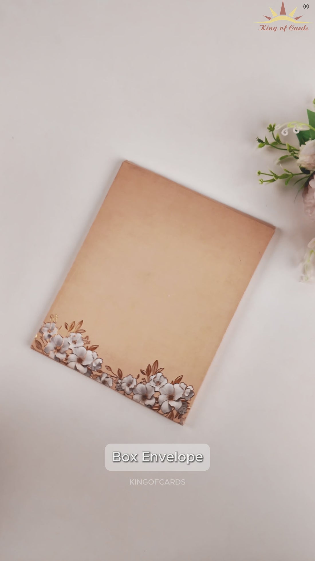 Pink Padded Floral Pattern Wedding Card - KAA06360