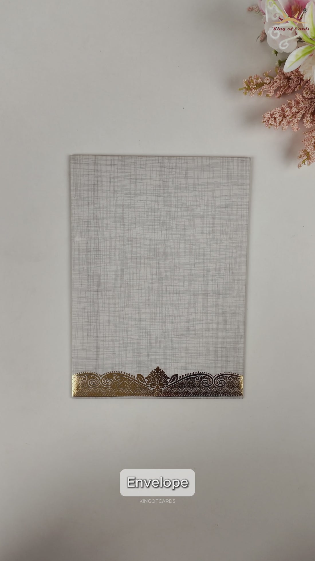 Grey Metallic Umbrella Ganesha Wedding Card - KNCP24GG
