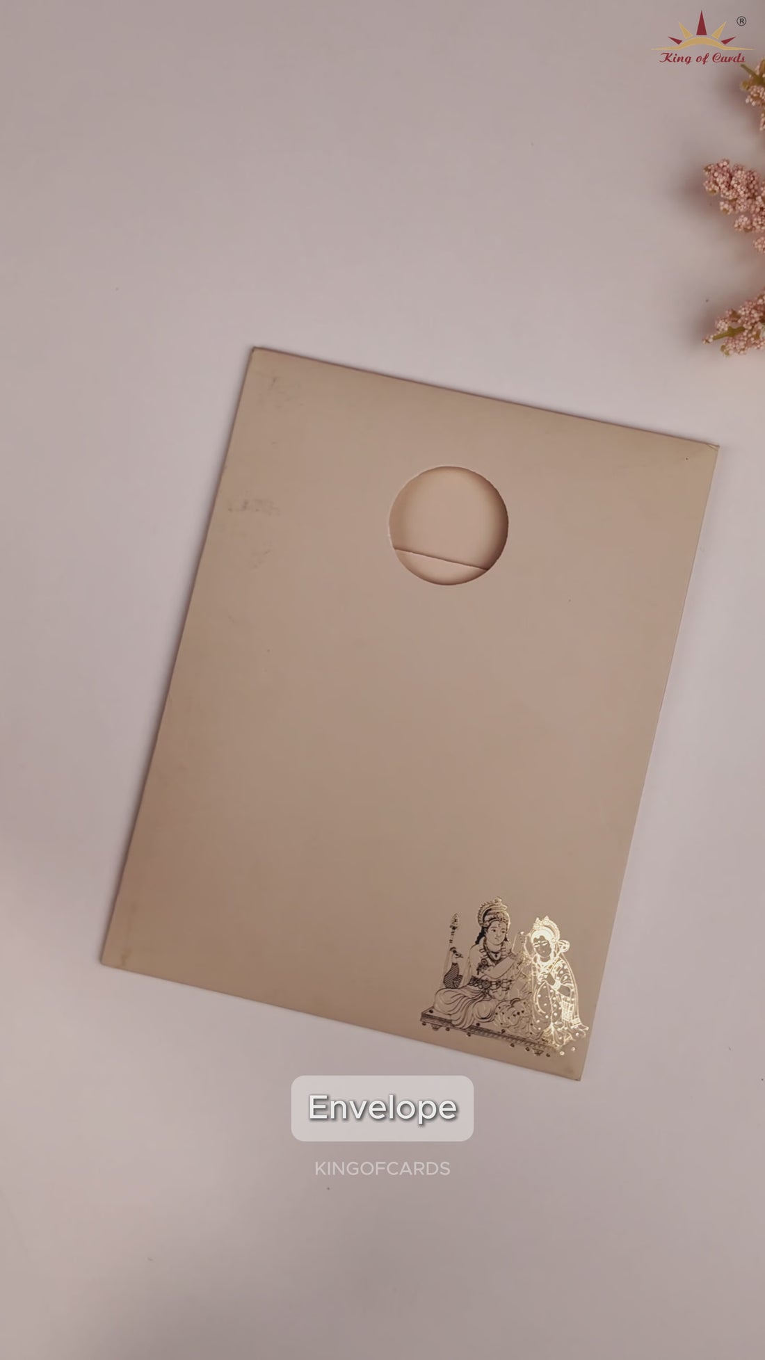 Cream Lord Karthikeya Valli Wedding Card - KNRR8710B