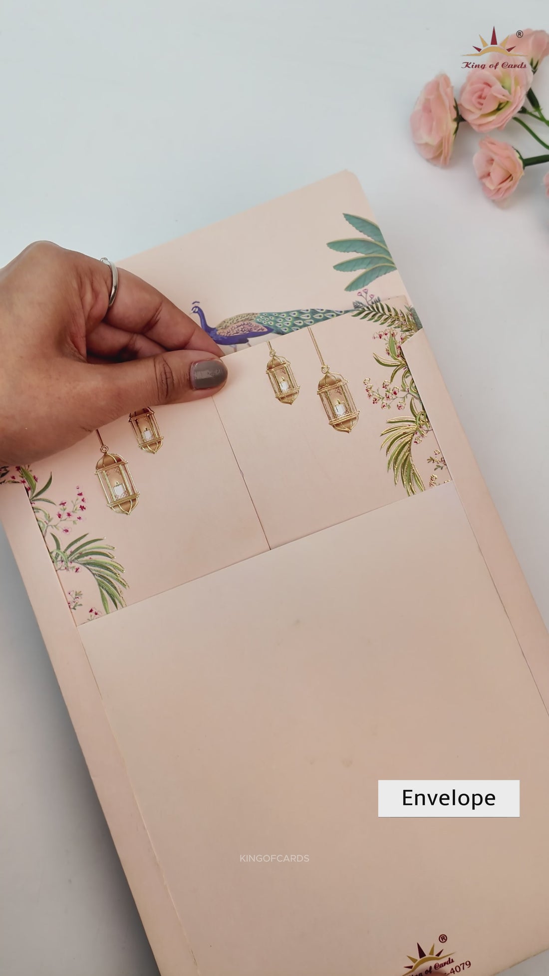 Pink Palace Themed Door - Style Wedding Card-KNKC4079