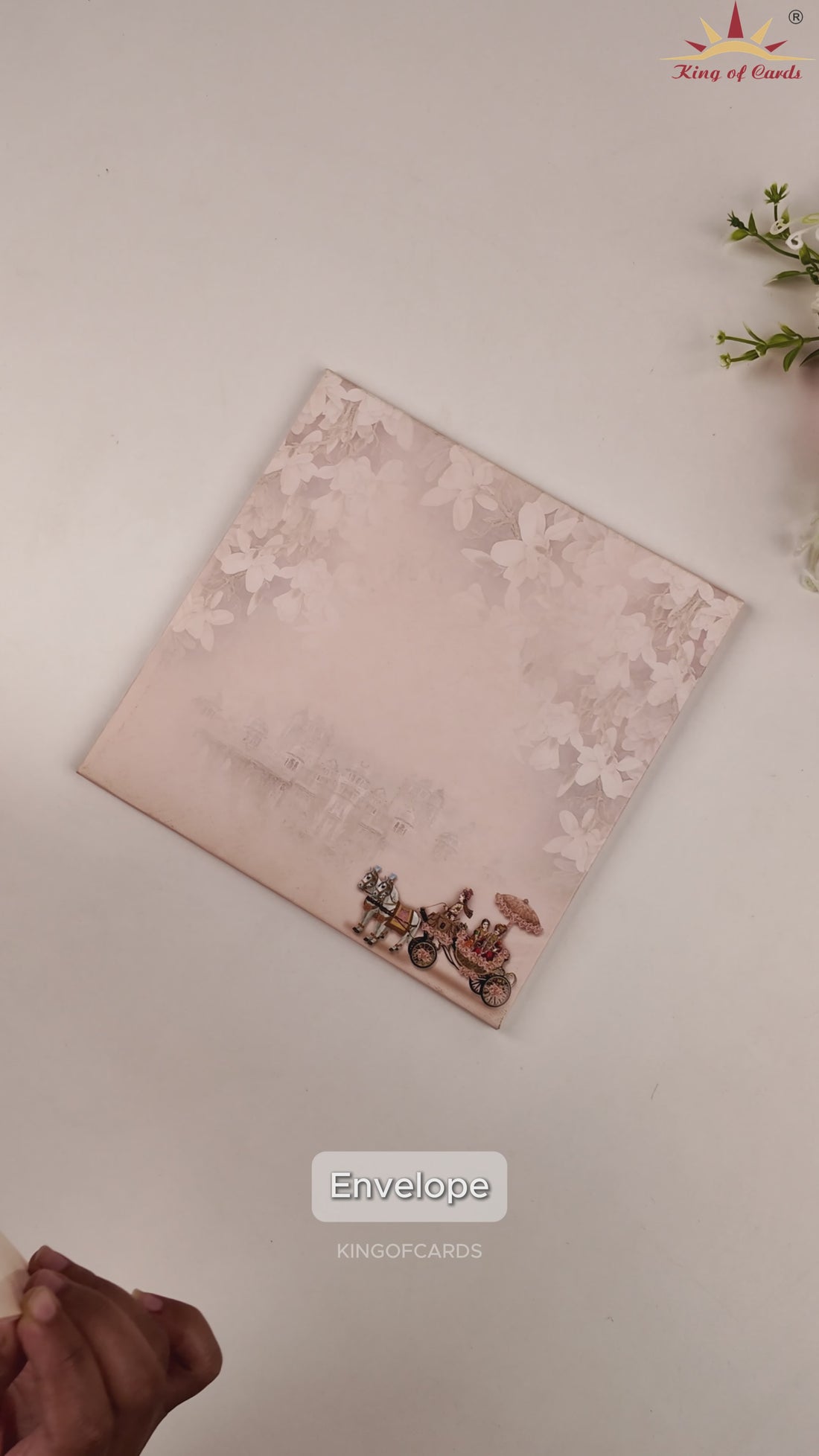 Pink Bride Groom Chariot Wedding Card - KNKD8101