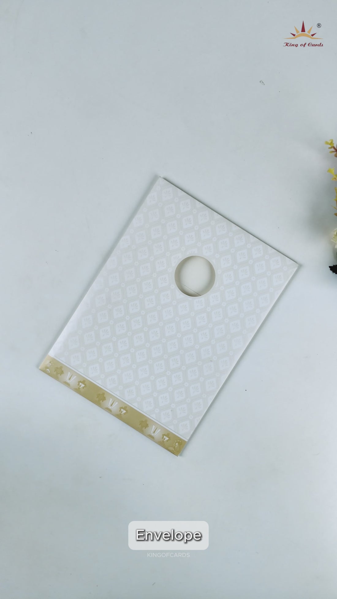 White Pastal Yellow Lord Venkateshwara Wedding Card - KNA2405Y