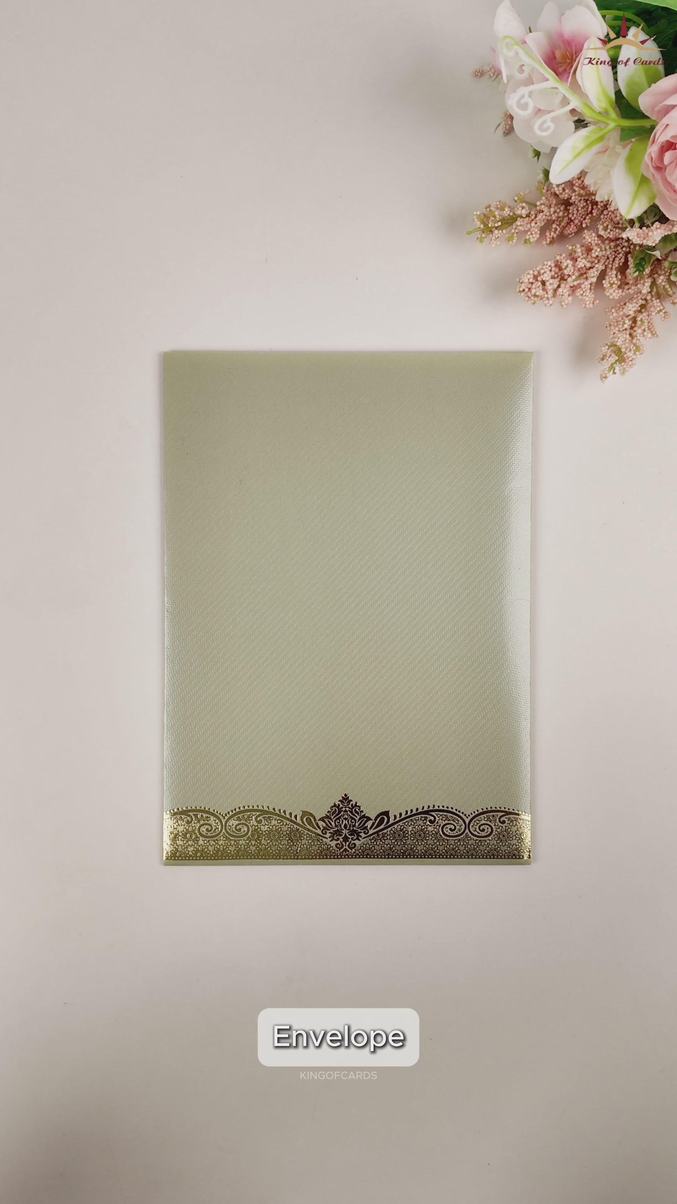 Green Ganesha Wedding Card - KNKTGN024