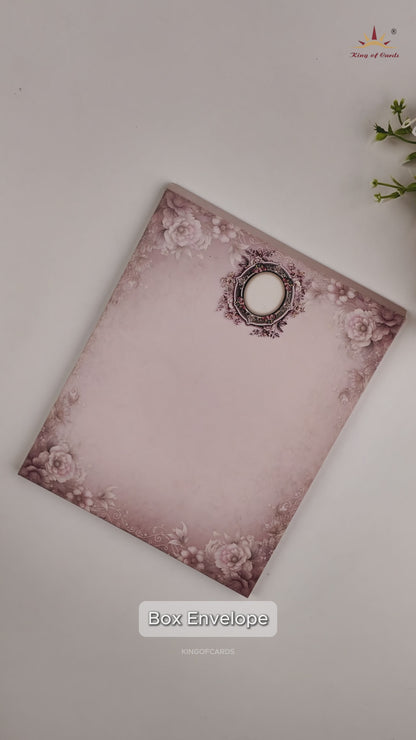 Pink Floral Premium Wedding Card - KAA05220