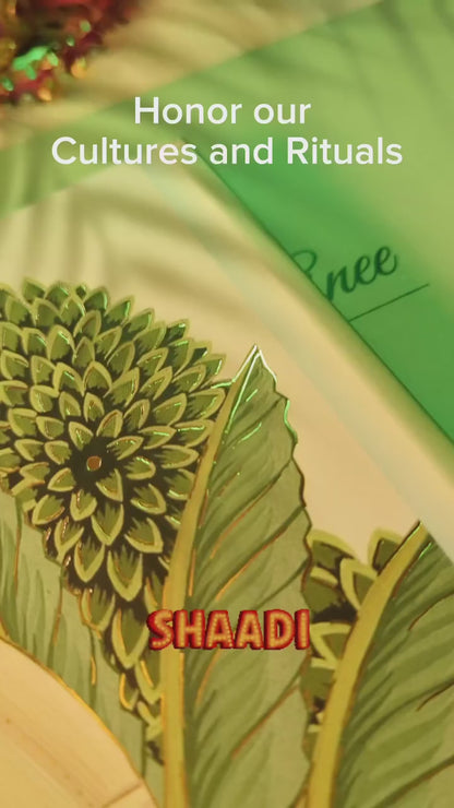 White Peacock Traditional Wedding Card-KBM04060