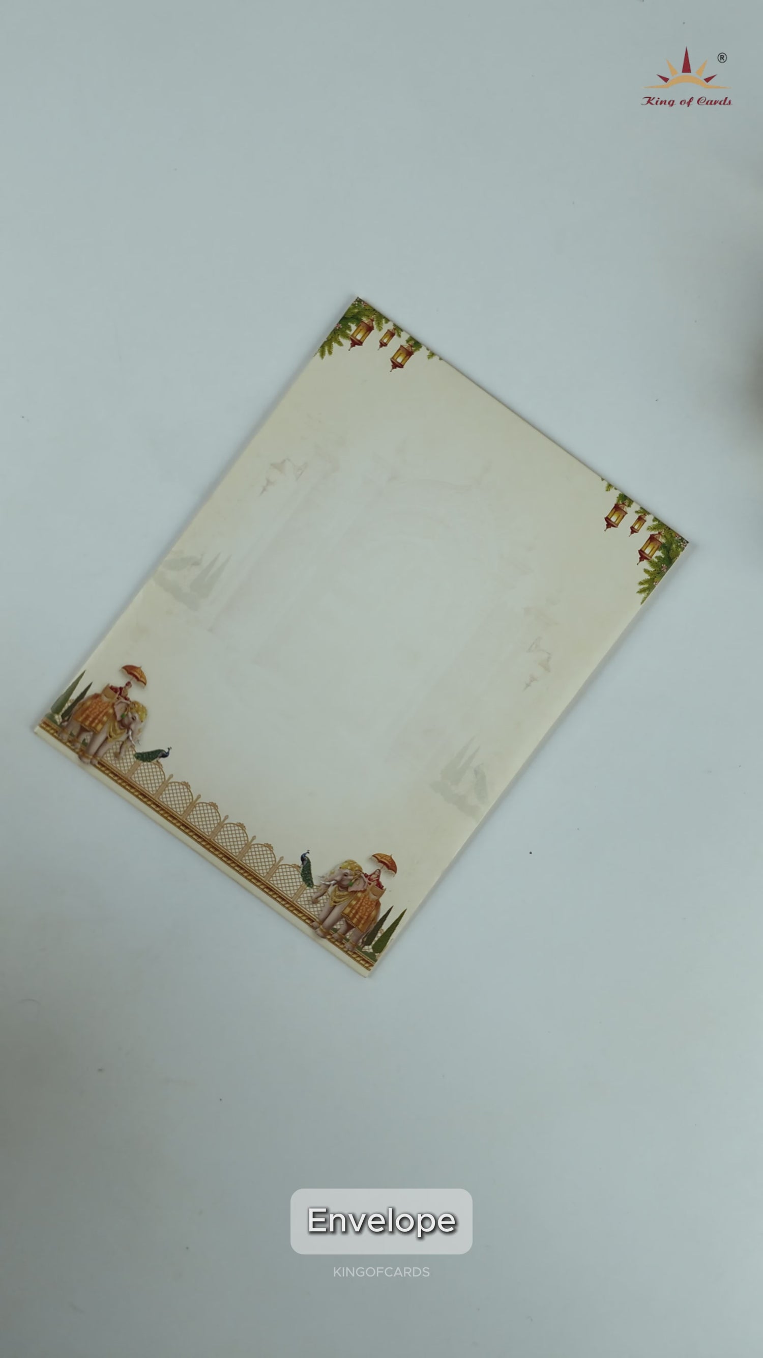 Cream Royal Palace Arch Wedding Card - KNKC4098
