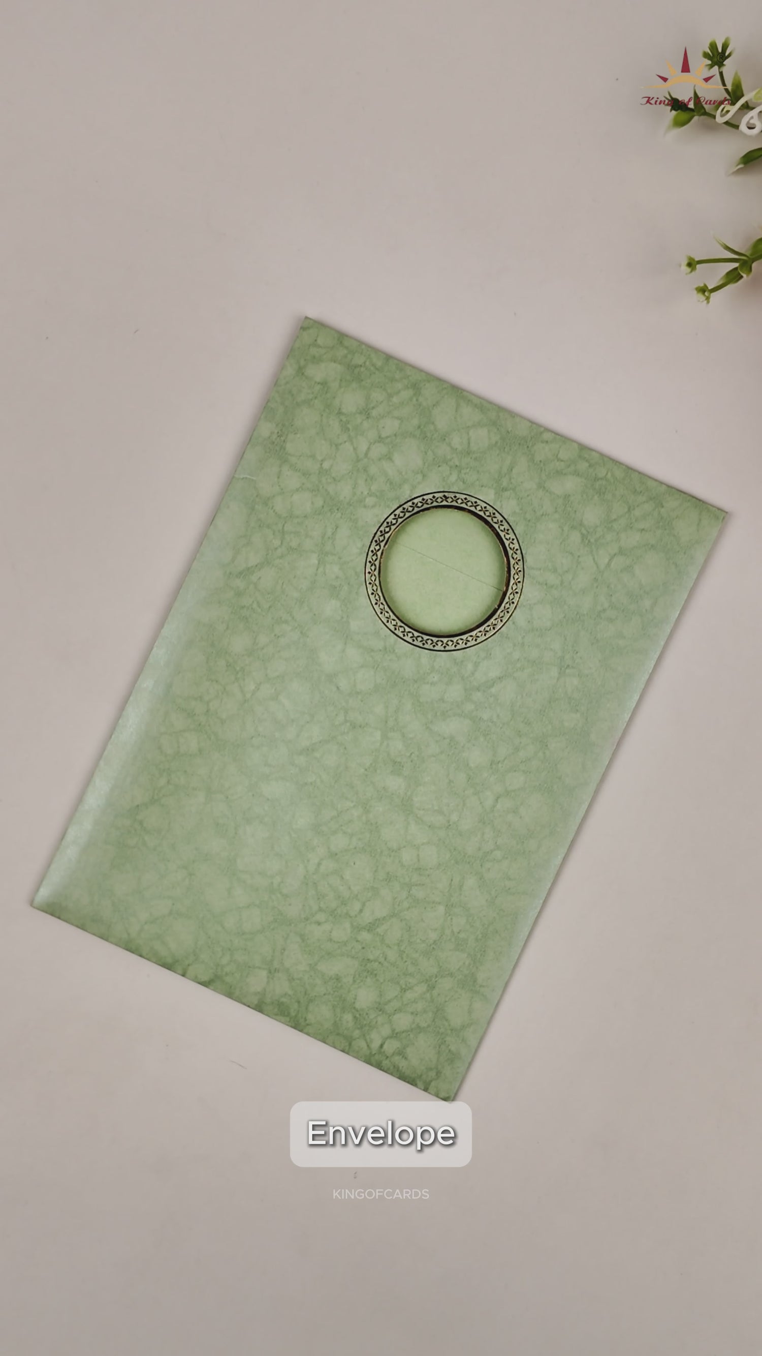 Green Elephant Baraat Wedding Card - KNKR039LG