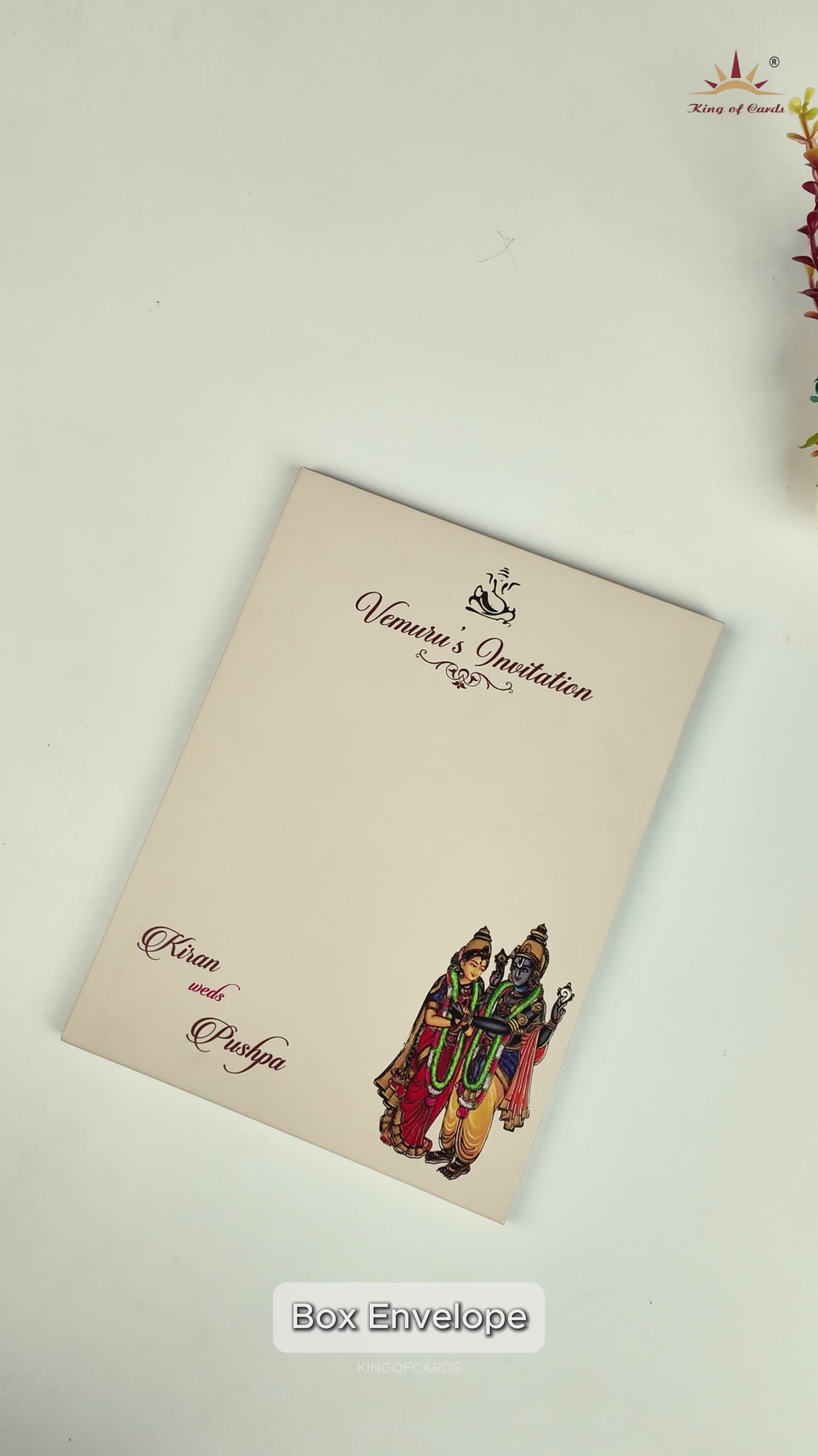 Cream Padded Temple Arch Wedding Card- KVR104
