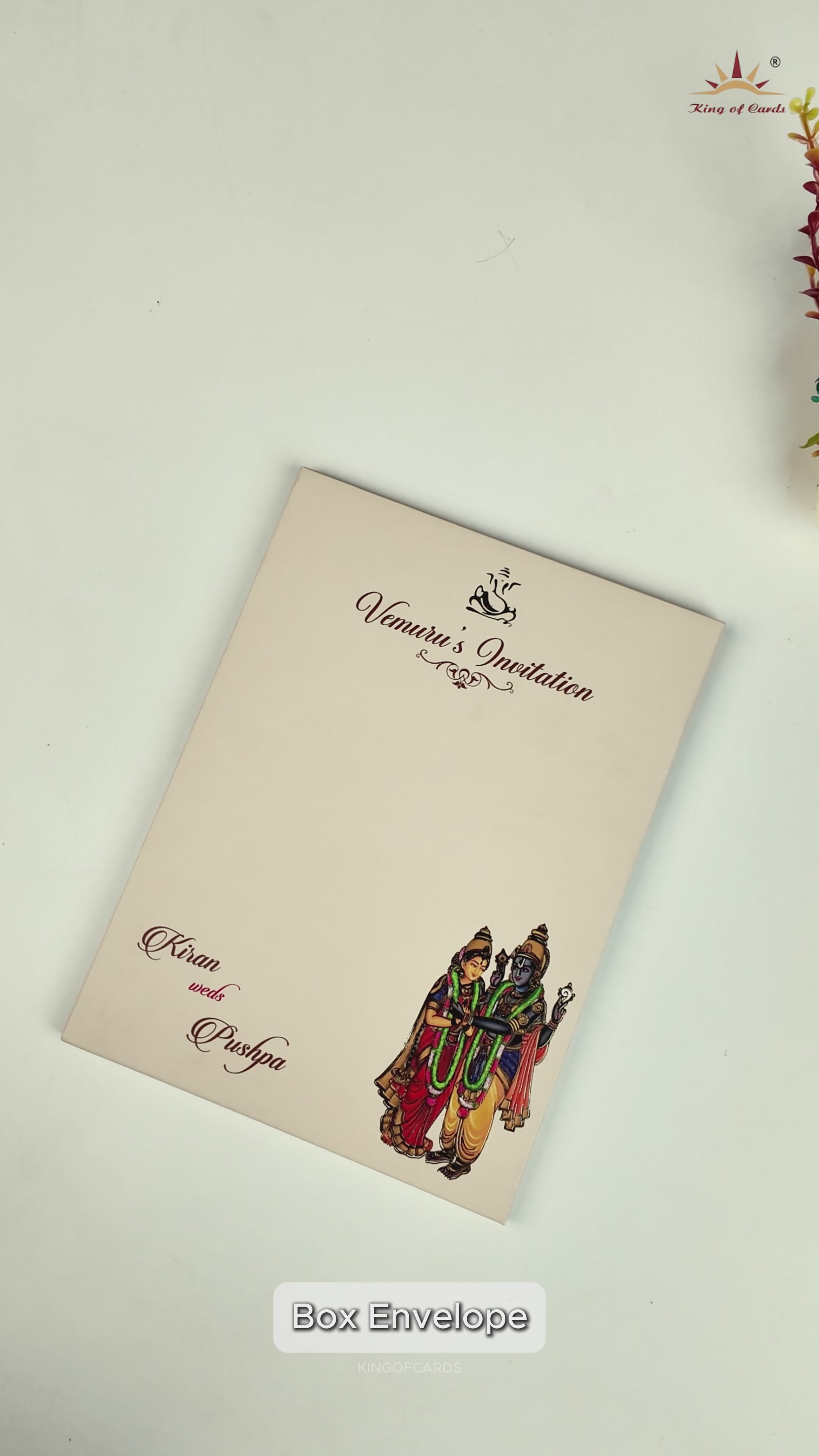 Cream Padded Temple Arch Wedding Card- KVR104
