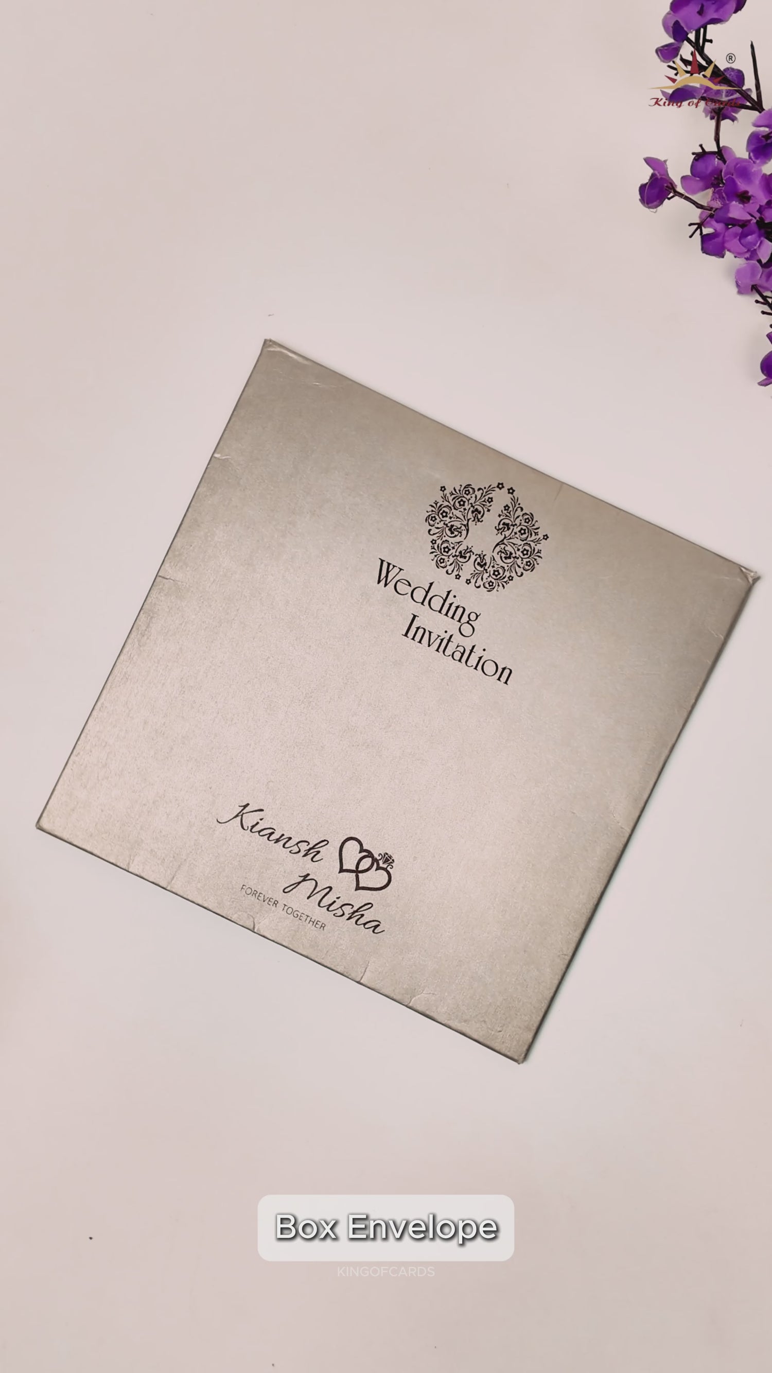 Elegant Ivory Laser-Cut Wedding Card - KRC31440