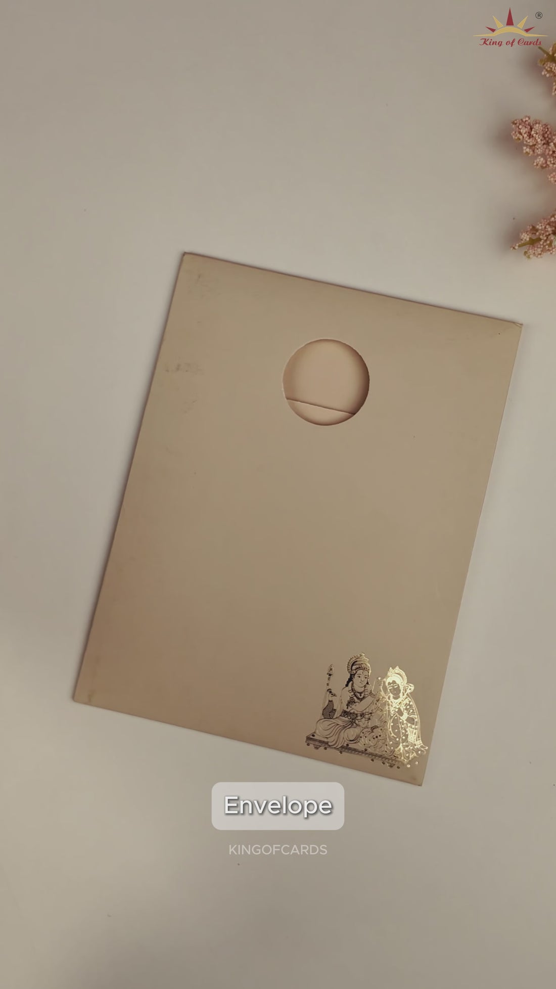 Cream Lord Karthikeya Valli Wedding Card - KNRR8710B