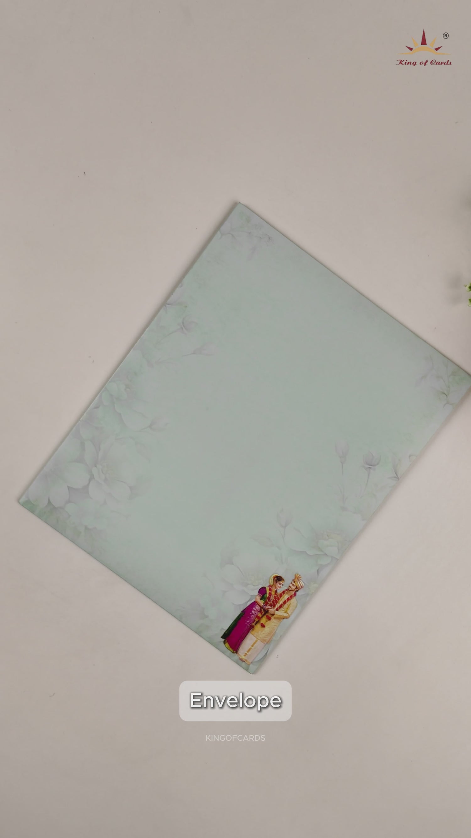 Blue Floral Couple Wedding Card - KNKJ1146