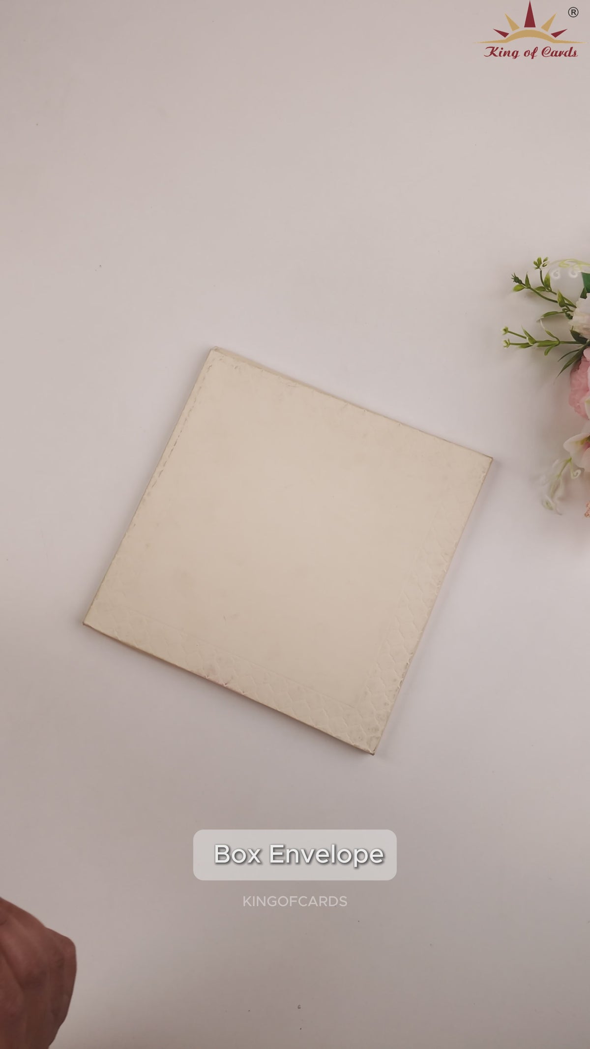 Cream Embossed Padded Wedding Card - KAA06450