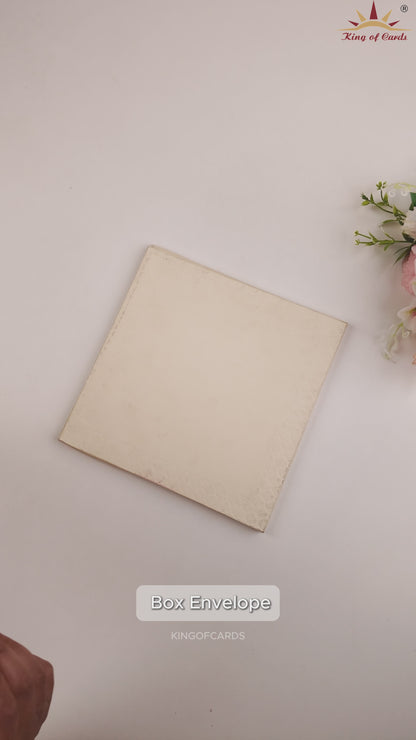 Cream Embossed Padded Wedding Card - KAA06450