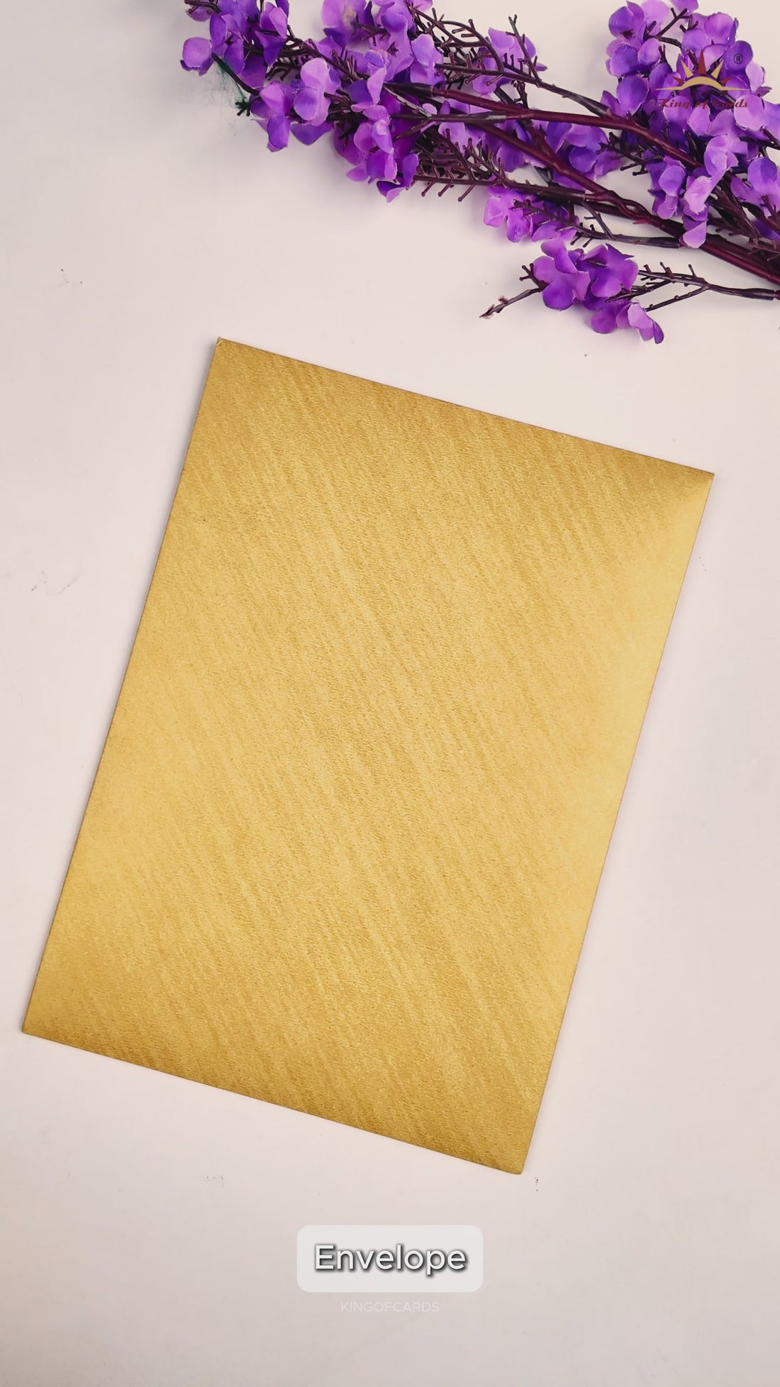 Gold Foiled Simple Wedding Card-KNCM044G