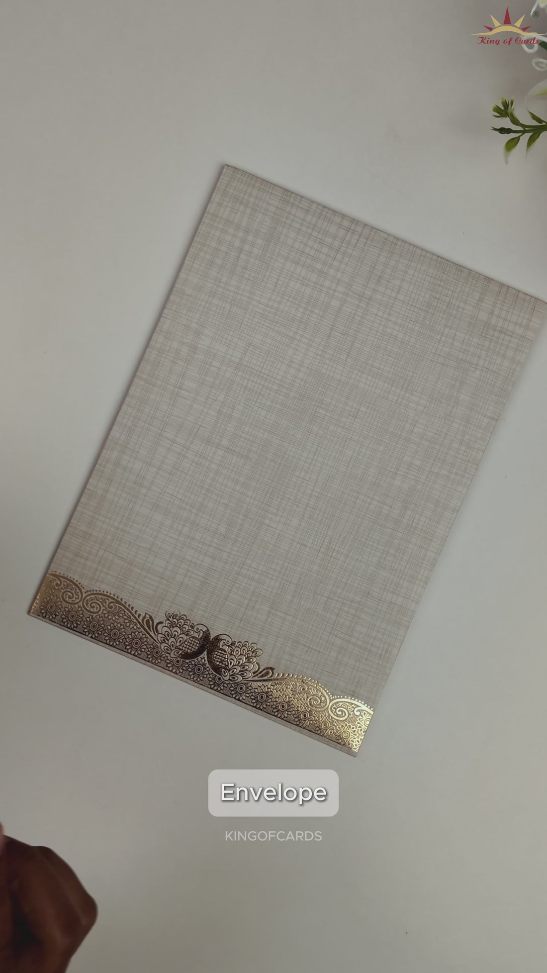 Grey Metallic Ganesha Wedding Card - KNCP25GG