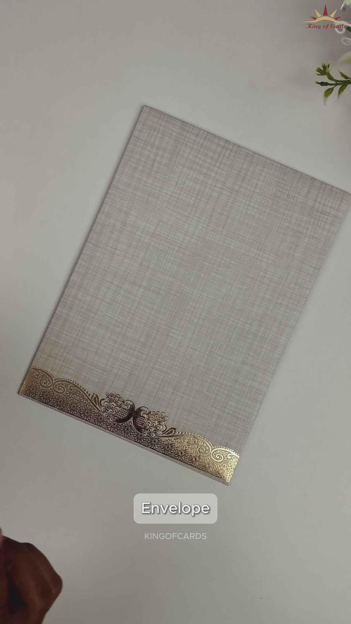 Grey Metallic Ganesha Wedding Card - KNCP25GG