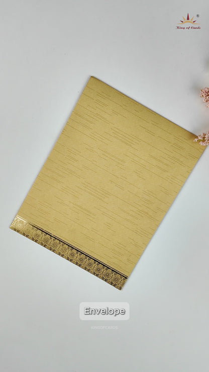Metallic Gold Ganesha Wedding Card - KNRM8706G