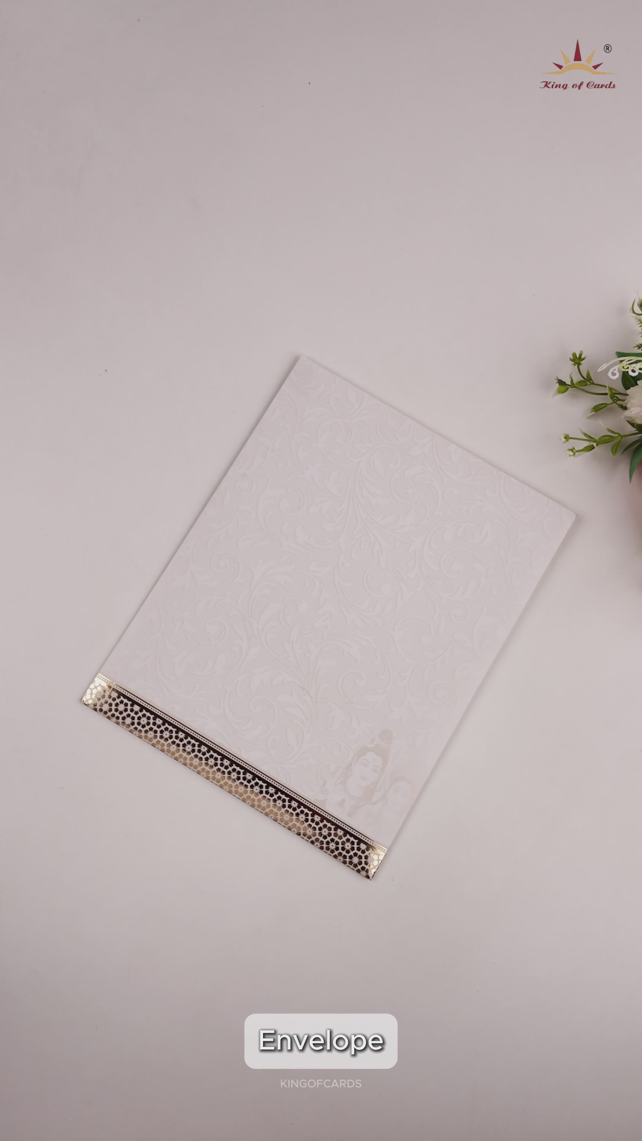 White Floral Shiva Parvathi Wedding Card - KNJS2064