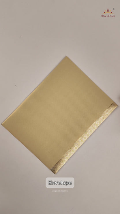 Gold Balaji Padmavathi Design Wedding Card - KNKT5024