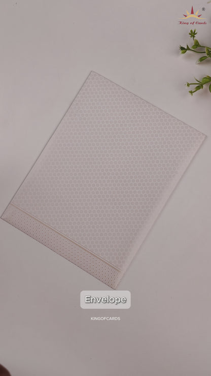 White Embossed Invitation Card - KNK7057W