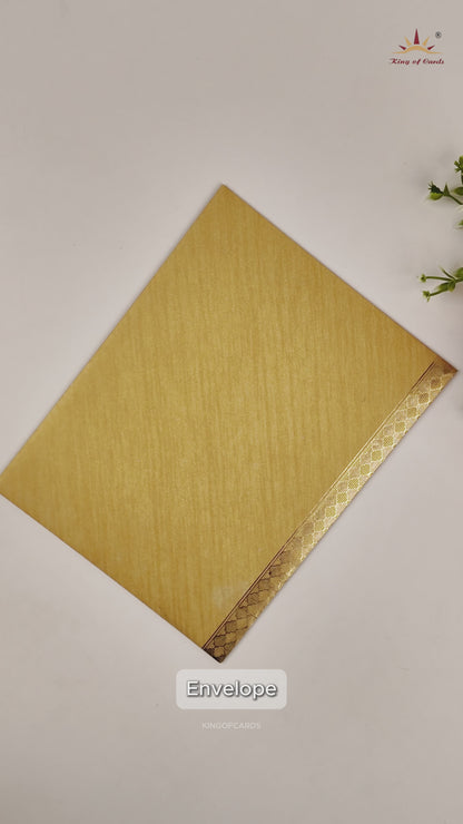 Brown Gold Balaji Padmavathi Wedding Card - KNR5024G