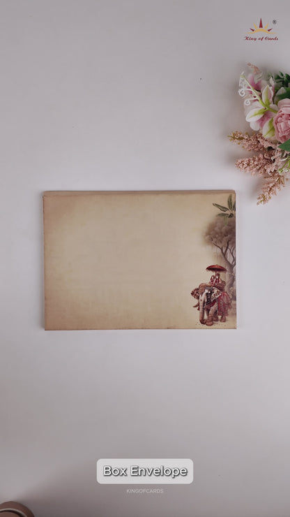 Brown Royal Palace Wedding Card - KAA05330