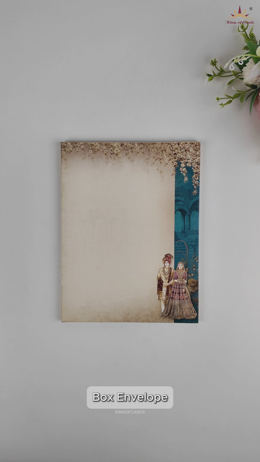 Blue Royal Bride Groom Door Style Wedding Card - KAA05090