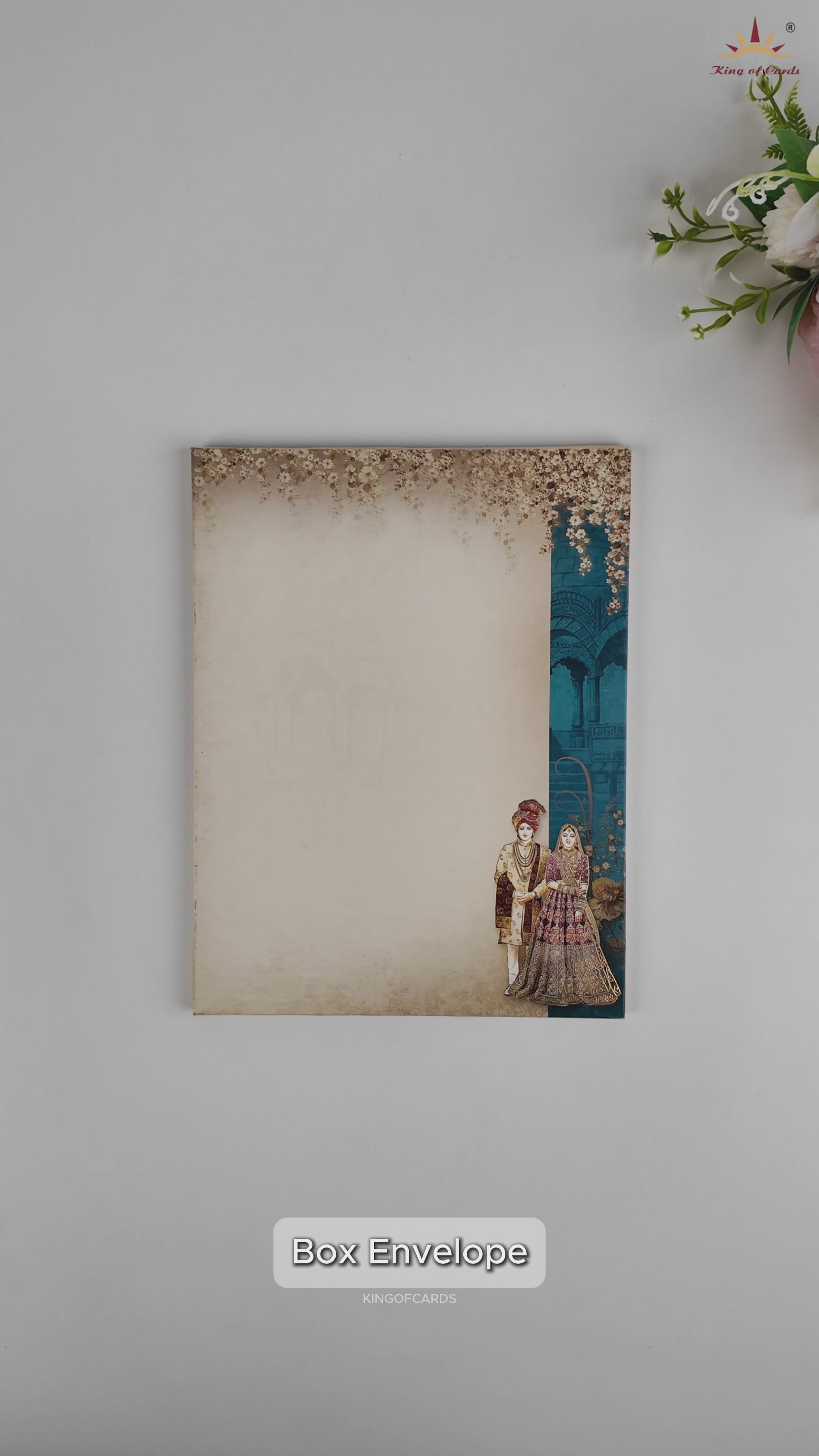 Blue Royal Bride Groom Door Style Wedding Card - KAA05090