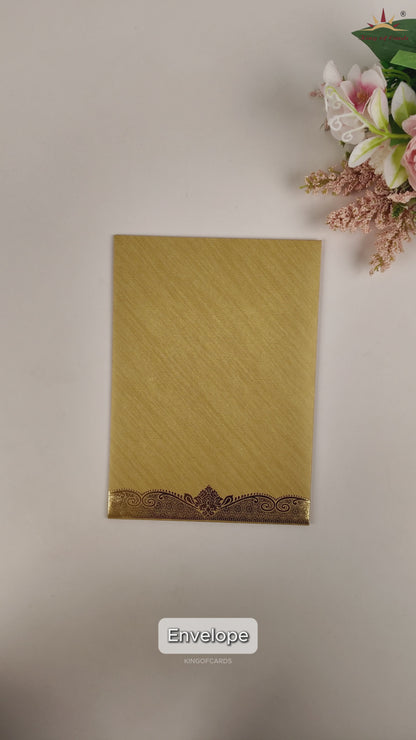 Gold Wedding Invitation Card-KNCM24GG