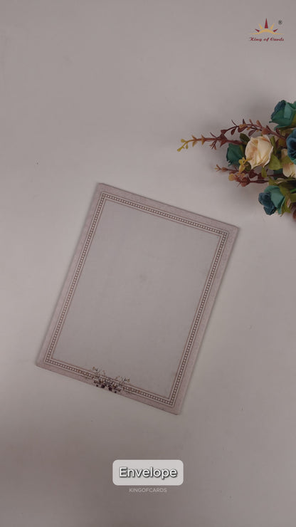 Lavender Floral Door Wedding Card-KNKC4082