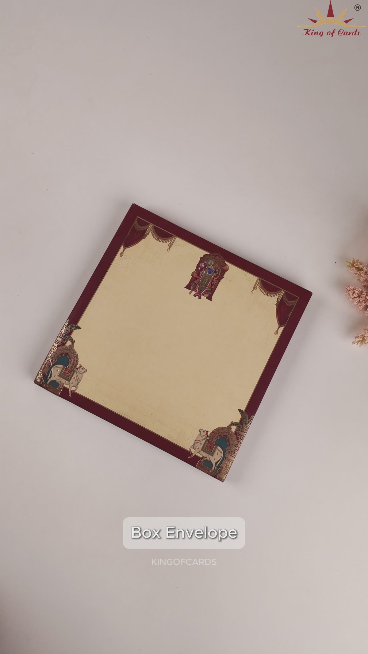 Maroon Premium Lord Shrinathji Luxury Invitation - KAA06310