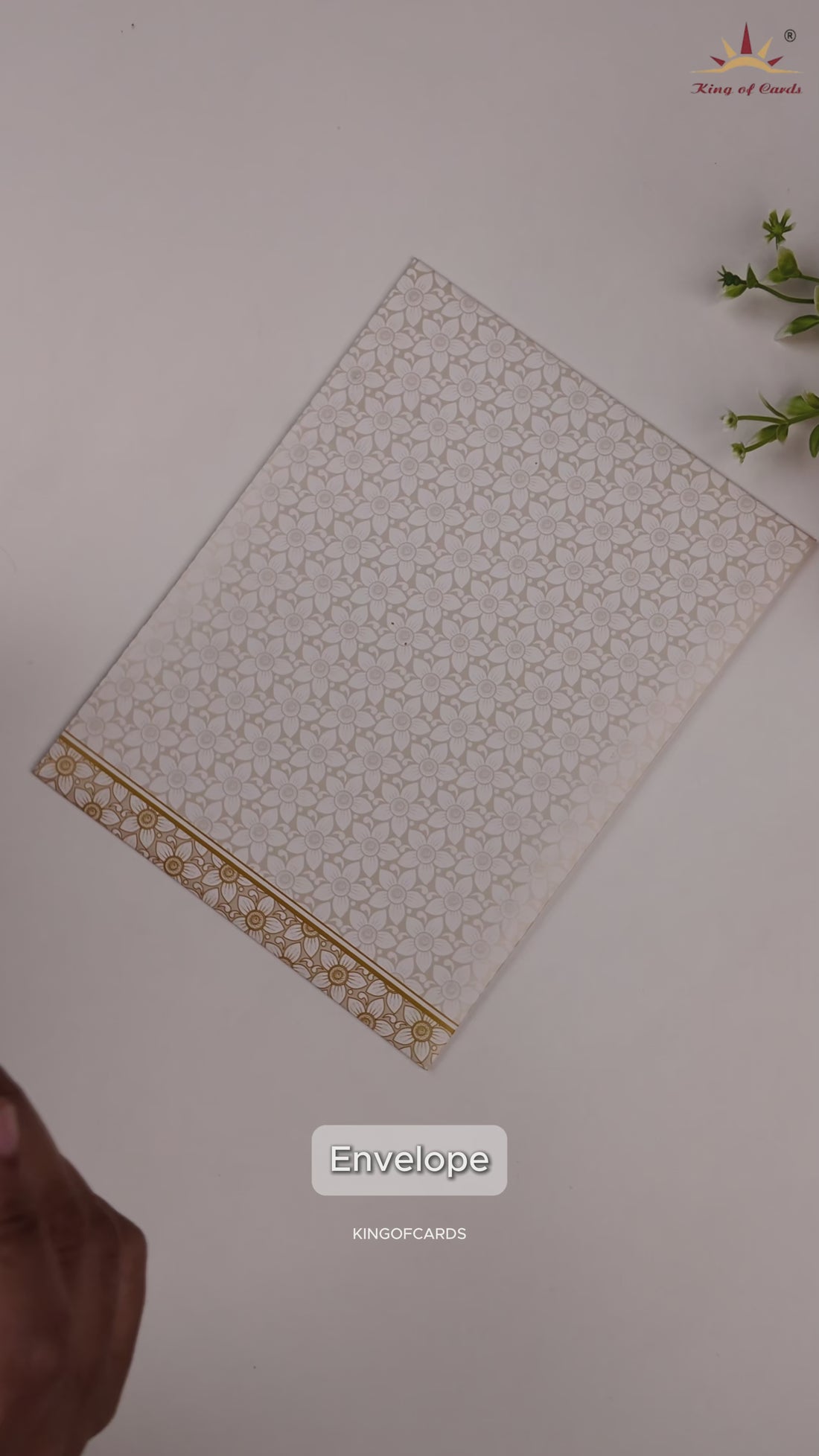 White Embossed Floral Door Style Wedding Card - KNK7069W