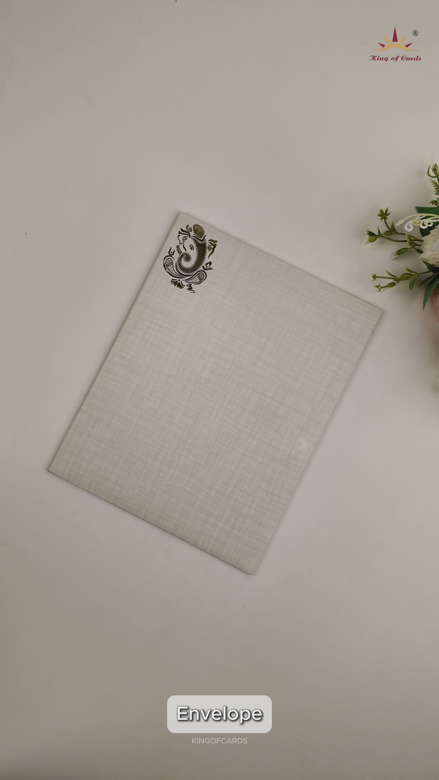 Grey Ganesha Invitation Card - KNK50191