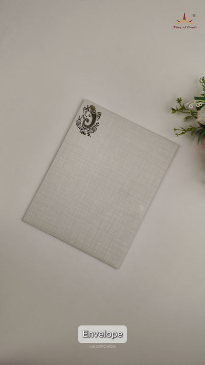 Grey Ganesha Invitation Card - KNK50191