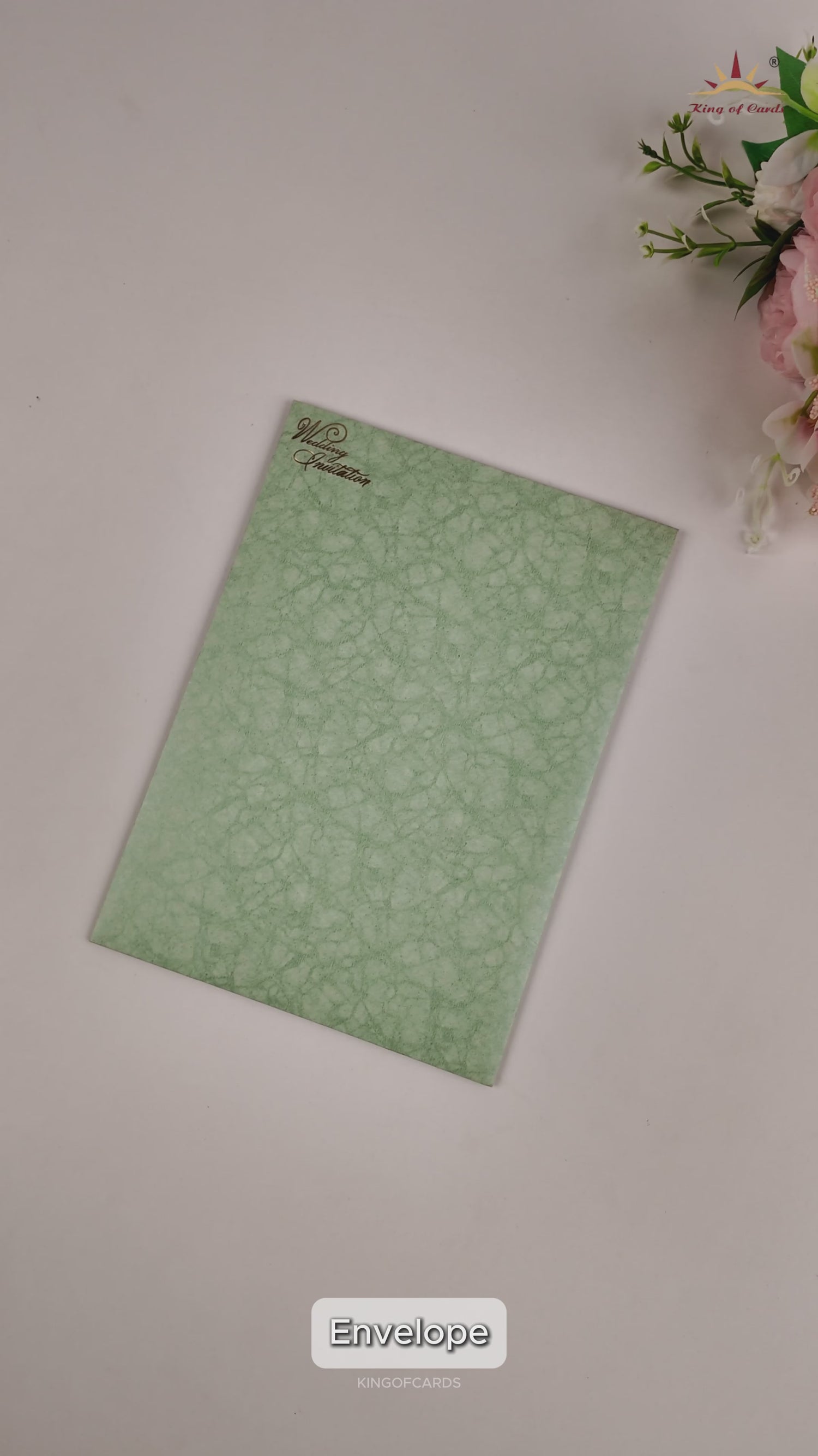 Light Green Western Couple Wedding Card - KNKR035GL