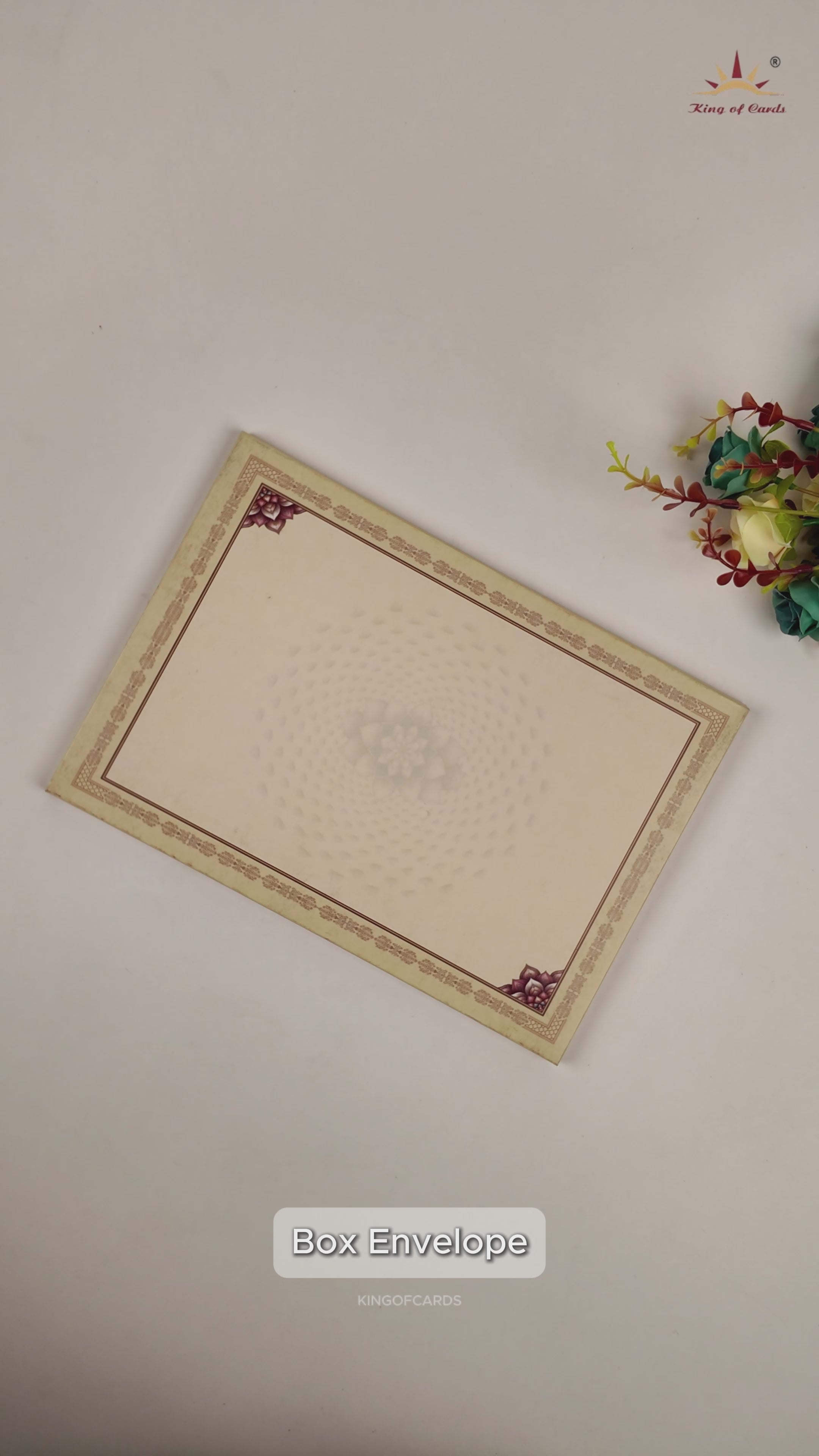 Royal Blue Padded Floral Door Style Wedding Card - KAA06050