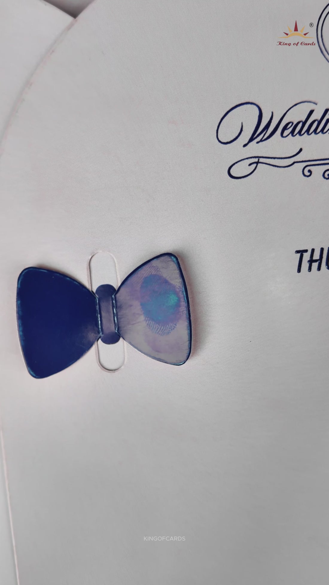 Light Pink Bow Twofold Wedding Card-KNTH9602P