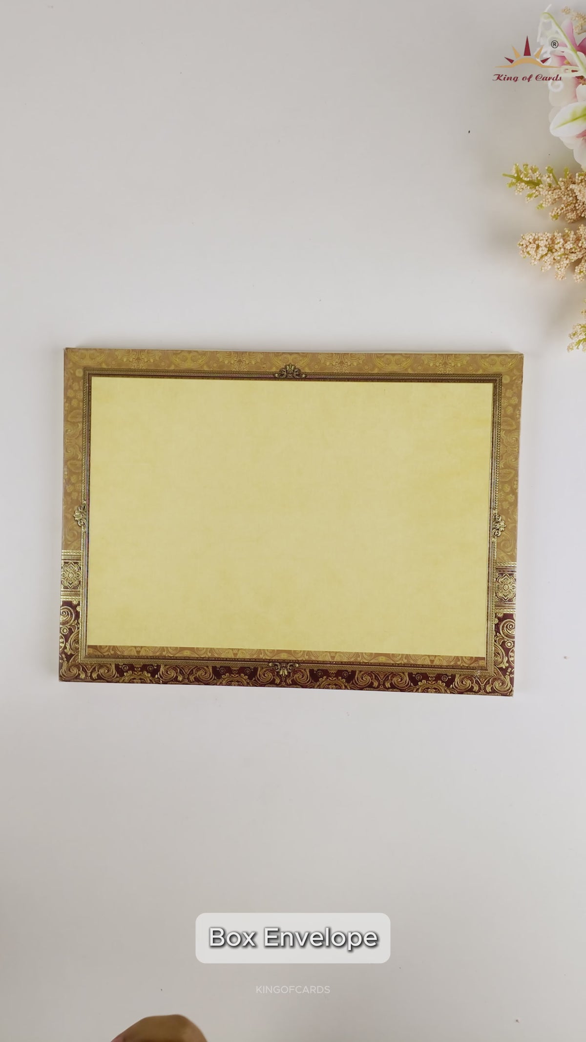 Brown Padded Floral Pattern Door Style Wedding Card - KAA06170