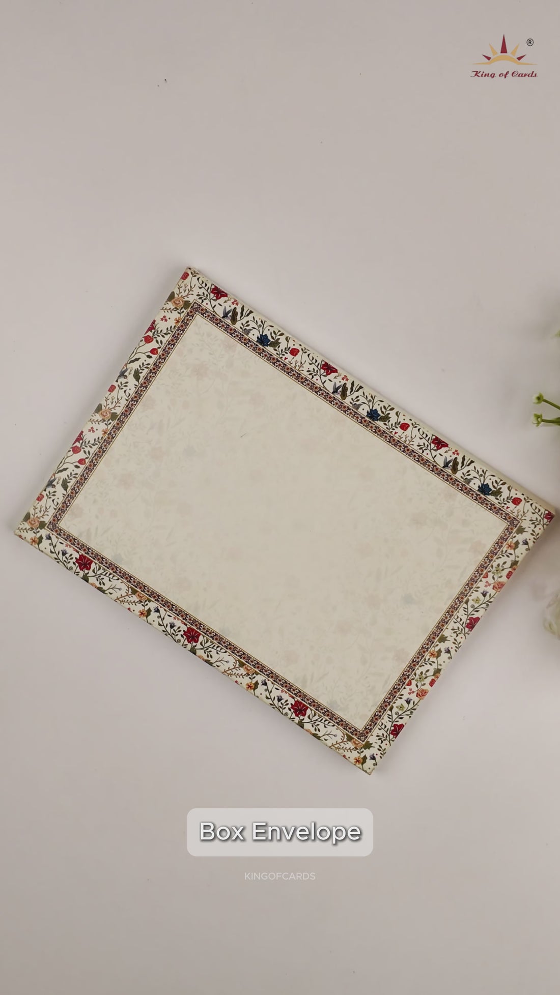 Cream Floral Colourful Padded Wedding Card - KAA05470