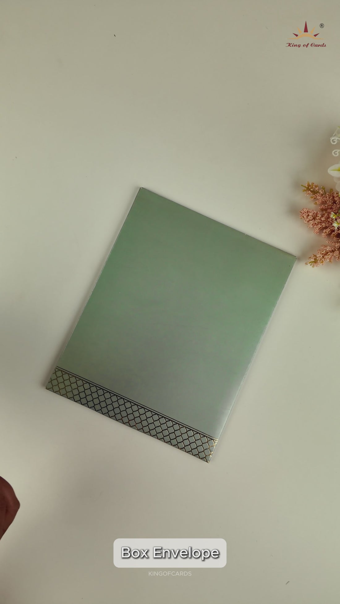 Green Metallic Ganesha Box Invitation Card-KNK4202BL