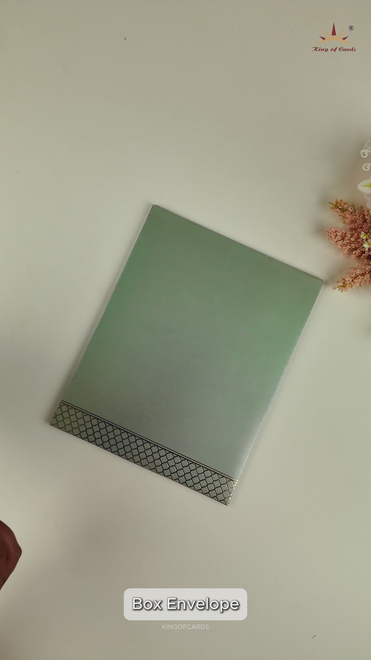 Green Metallic Ganesha Box Invitation Card-KNK4202BL