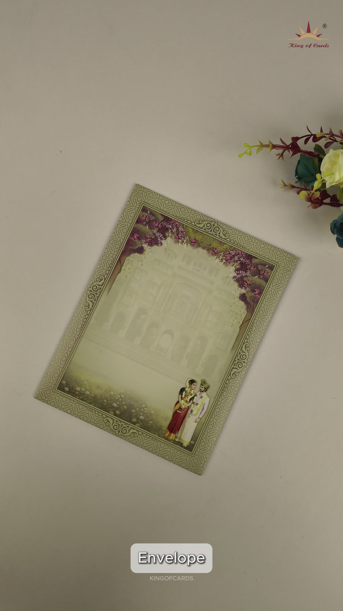 Sandal Bride Groom Horse Wedding Card - KNKJ1124