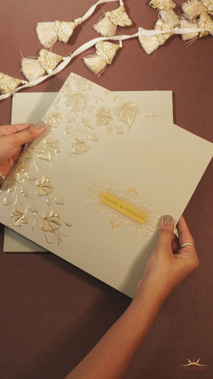 Grey Floral Marriage Card-KPR09150