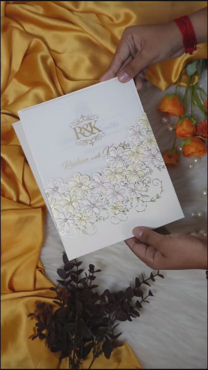 White Floral Invitation Card-KSI14660