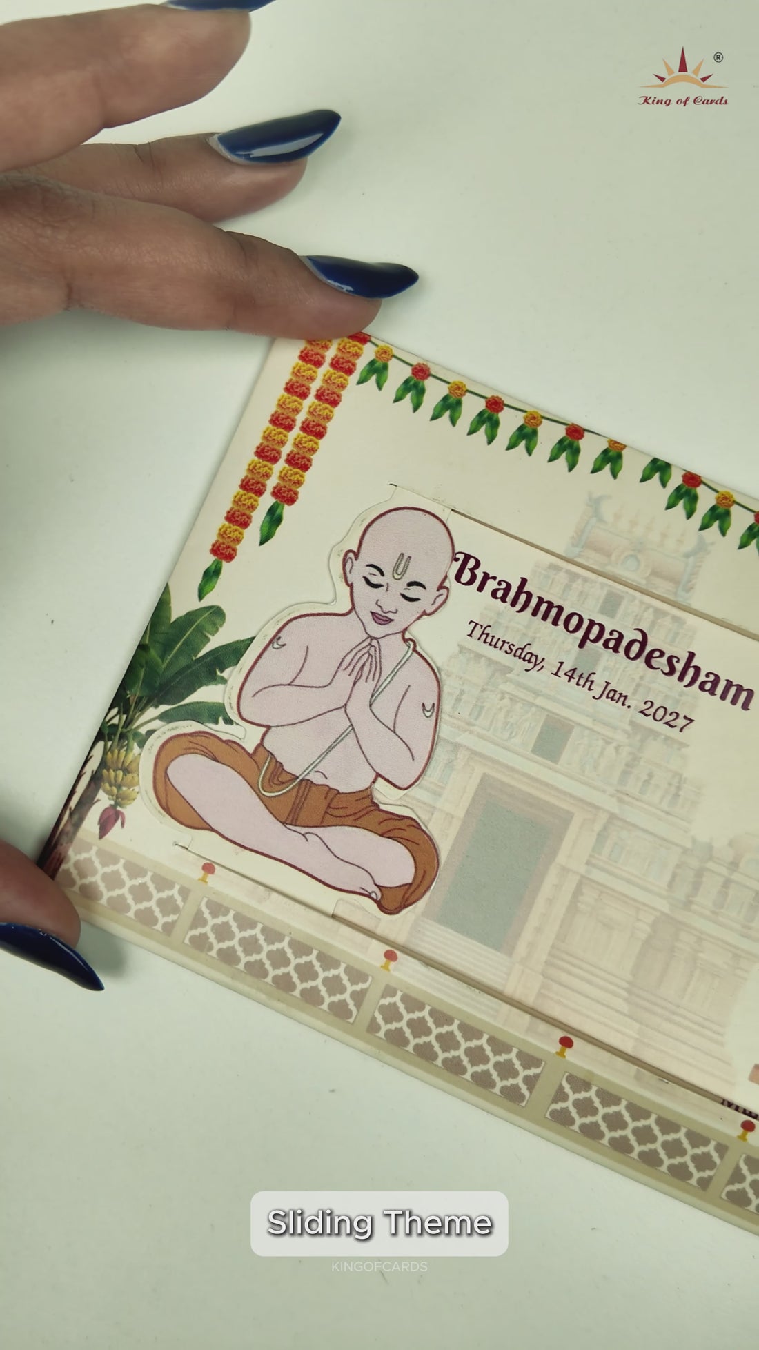 Cream Brahmopadesham Invitation Card-KNKRL120