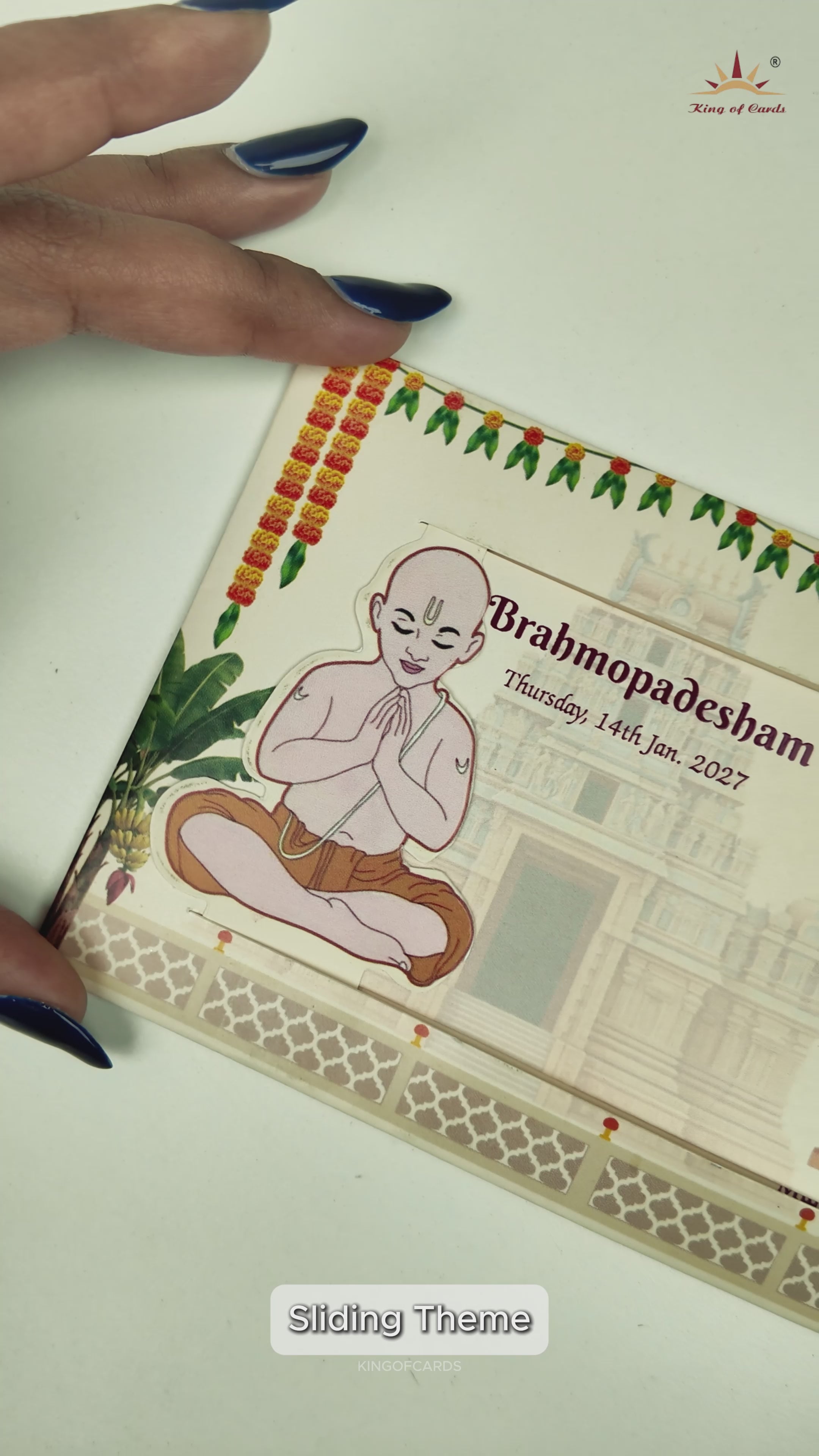 Cream Brahmopadesham Invitation Card-KNKRL120