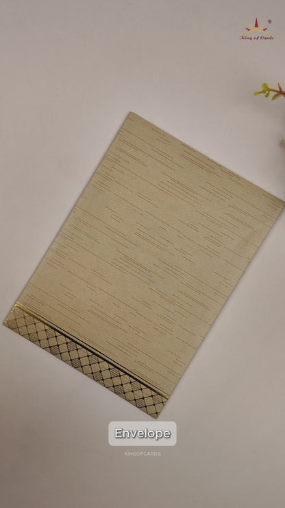 Beige Door- Style Wedding Card-KNKR040C